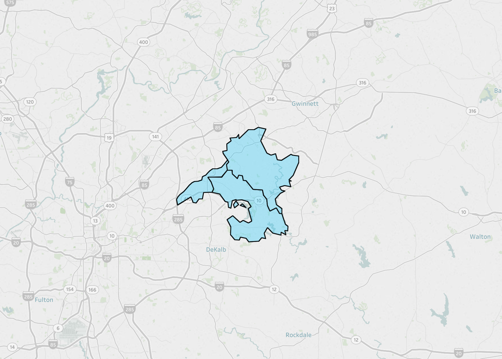 Lilburn Coop Thrift Store Food Pantry Assistance Service Area Map